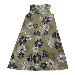 Coldwater Creek Sage Green Floral‎ Shift Dress